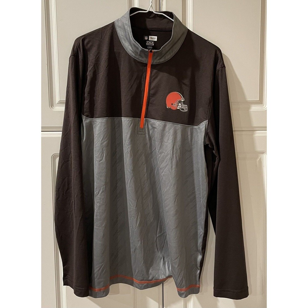 NFL Team Apparel Cleveland Browns TX3 Cool Large Quarter Zip